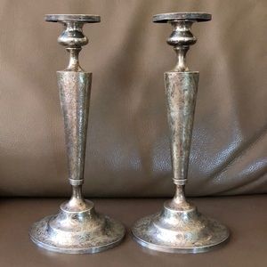 Sterling silver antique candle stick holders